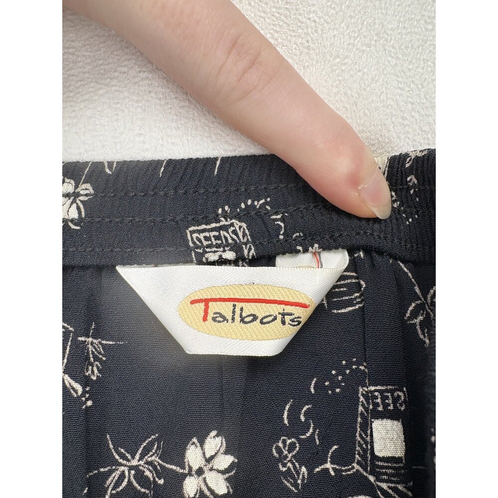 Talbots Black Printed A-Line Maxi Skirt Size 8 - Picture 5 of 10